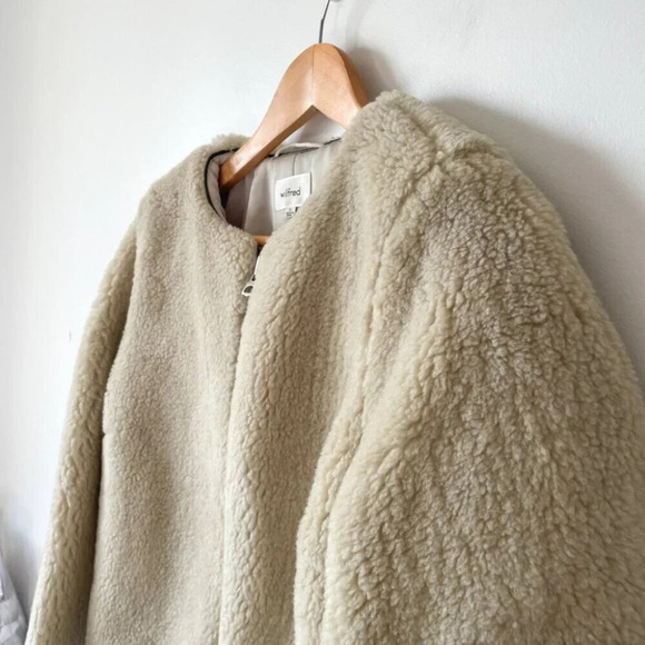 Aritzia Wilfred Verrier Plush Faux Sherling Jacket Coat Cream Size Small - Picture 4 of 9